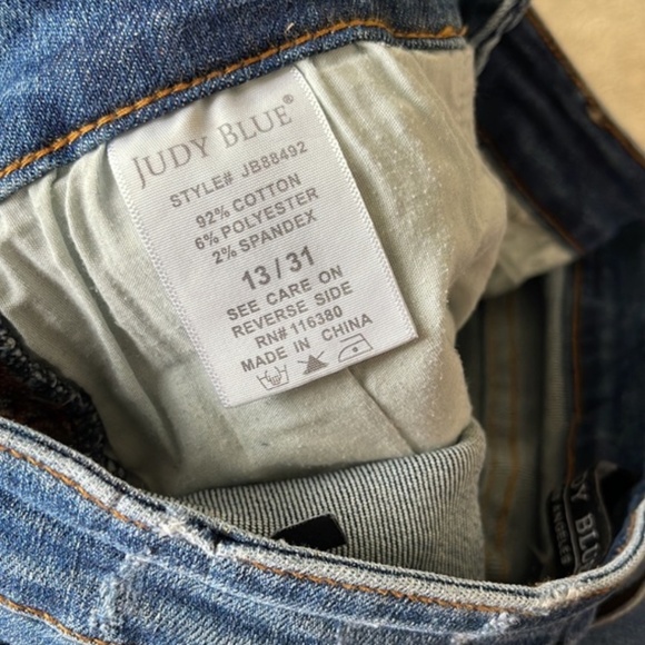 Judy Blue Jeans Western Print Mid Rise Relaxed Fit Straight Size 13/31 - Picture 3 of 11